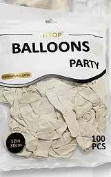 Надувні повітряні кулі HTOP 100 шт Party Balloons 30 см Товари для оформлення Дня народження Святкова атрибутика Слонова кістка - мініатюра 2