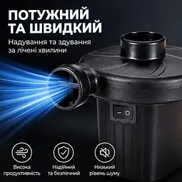 Насос-компресор електричний для надування - компактний повітряний насос USB з 4 насадками для матраців куль та надувних виробів - мініатюра 3
