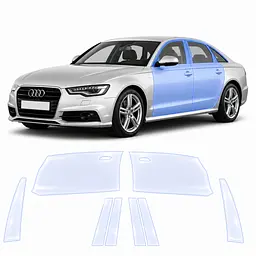Антигравійна захисна бронеплівка за лекалами для Audi A6 C7 2011-2018 - зони дверей і стійки вікон