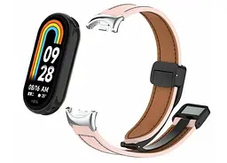 Шкіряний ремінець для XiaomiBand 8 Рожевий - мініатюра 3