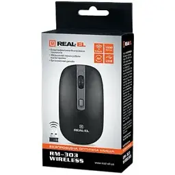 Комп'ютерна мишка Real-El RM-303 Wireless Black/Grey (EL123200021)