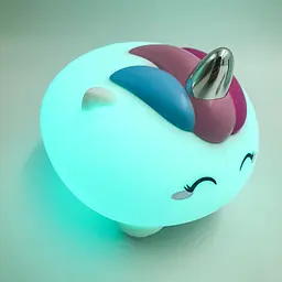 Силіконовий дитячий нічник Єдиноріг 7 LED акумуляторний USB світильник іграшка 3D TOYS LAMP - мініатюра 2
