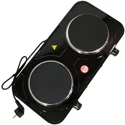 Електроплитка SeaBreeze SB-064 2000 Вт 2 конфорки диск чорна - мініатюра 2