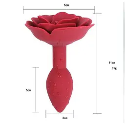 Анальна пробка SILICON ROSE 11*3 см силіконова Бордова - мініатюра 2