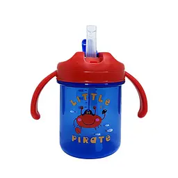 Дитячий поїльник з трубочкою Little pirate MGZ-0335 Red 280 мл