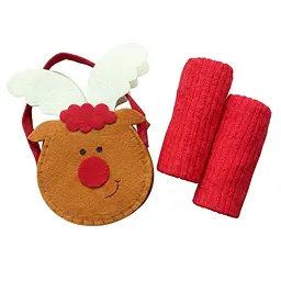 Подарунковий набір рушничків в мішечку Ardesto Christmas Deer червоний 38 х 63 см 2 шт. (ART3863HDM)