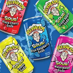 Кислий газований напій Warheads Sour Blue Raspberry Soda 355 мл - мініатюра 7