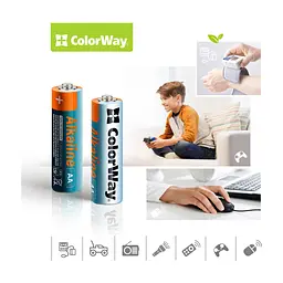 Батарейка ColorWay AA LR6 Alkaline Power (лужні) x 24 plastic box (CW-BALR06-24PB) - мініатюра 3