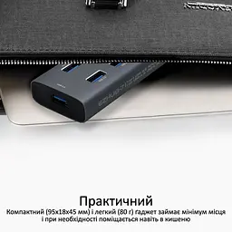 Концентратор Promate USB Hub 7 ports ezhub-7.grey (ezhub-7.grey) - мініатюра 8