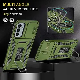 Ударостійкий чохол Camshield Army Ring для Samsung Galaxy A14 4G/5G Оливковий / Army Green - мініатюра 2