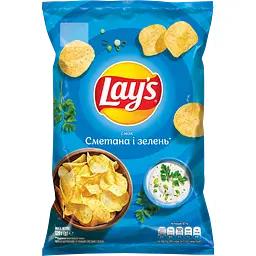 Чипси Lays зі смаком сметани і зелені 120 г + Чипси Lays з сіллю 120 г - мініатюра 2