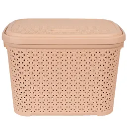 Кошик Diomedea з кришкою 44.5x33.6x31 см 30 л бежевий (К14-406)  - мініатюра 2