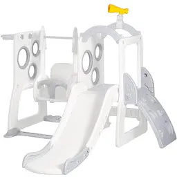 Гірка-трансформер для дітей з гойдалкою Mealux Lola (KD-B076 White / Grey)