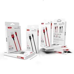 USB Кабель XO NB143 Lightning Braided 2.4A 1.0m Чорний - мініатюра 2