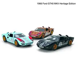 Металева інерційна легкова модель Ford GT40 MKII Heritage Edition 1966 5", відкриваються двері (В асортименті) - мініатюра 3