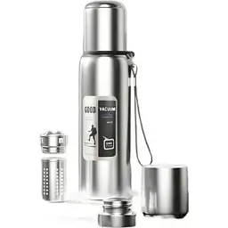 Термос Merlion з ситечком та чашкою 2 л, сталевий (ZK-127-2000Grey)