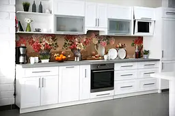 Кухонний фартух Пишні Букети вінілова наклейка півонії троянди квіти Коричневий Happy Pocket Z180786