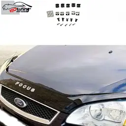 Дефлектор капоту мухобійка для Ford Focus 2004-2008 Євро Кріплення (Vip Tuning) - мініатюра 4