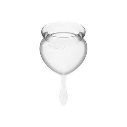 Satisfyer Feel Good - набір менструальних чаш, 15 мл і 20 мл (прозорий) - мініатюра 4