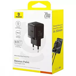 МЗП Baseus Palm Fast Charger 20W (1USB-C) (P10111602) Cluster Black - мініатюра 4