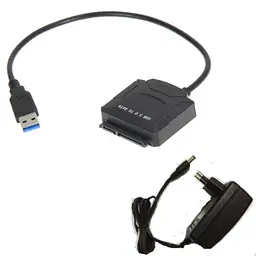 Перехідник USB 3.0 Type-A SATA III F 2.5"/3.5" 7+15 pin з БЖ чорний
