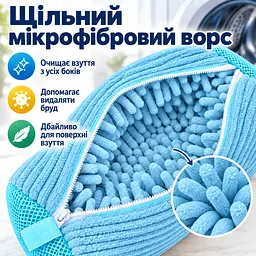 Мішок для прання взуття для пральної машини, багаторазовий, зі щільним мікрофібровим ворсом, 39×19 см KT9003901 - мініатюра 6