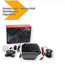 Набір клавіатури та миші з трьох частин Mix Pro мембранна клавіатура підсвічування чорний (Mix Pro_935) - мініатюра 2