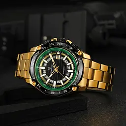 Наручний годинник чоловічий 8279 Gold-Black-Green Forsining acs0031395 - мініатюра 3