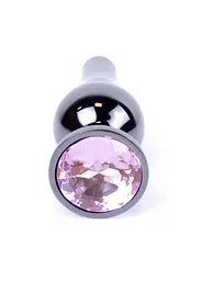 Анальна пробка - Jewellery Dark Silver Long Plug Pink - мініатюра 7