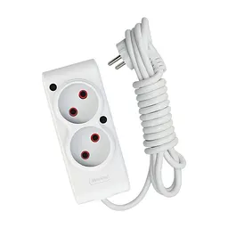Мережевий подовжувач TECCO 1.5м 2 поста white (8681277843433)