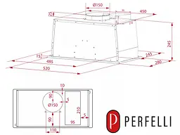 Витяжка вбудована Perfelli Design Filini 5 Nero Silenzio - мініатюра 10