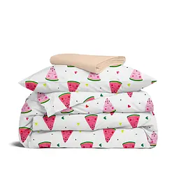 Підліткова постільна білизна з простирадлом на резинці HAPPY WATERMELON COSAS (4822052412985)