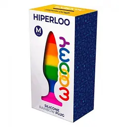 Анальна пробка Wooomy Hiperloo Silicone Rainbow Plug L, 13.1х3.9 см - мініатюра 5