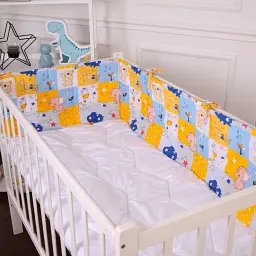 Суцільний борт в ліжечко MirSon Kids Time 20-0038 Cute animals 30х180 см (2200009665691) - мініатюра 2