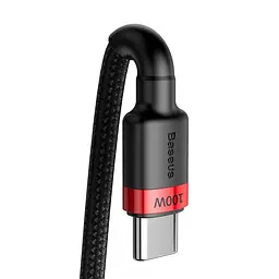 Кабель Baseus Cafule Cable Type-C to Type-C PD2.0 100W 20V 5A 2m CATKLF-AL91 Red-Black - мініатюра 3