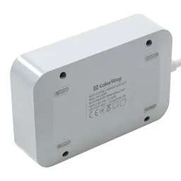 Мережевий фільтр живлення ColorWay CW-CHЕ36B, 3 розетки/6USB Black 1.8M (CW-CHE36B) - мініатюра 5