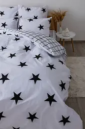 Комплект постільної білизни ТЕП Soft dreams Morning Stars двоспальний чорний з білим (2-03858_25301) - мініатюра 3