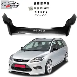 Дефлектор капота мухобойка Ford Focus II 2008-2010 довга (Vip-Tuning) FR06