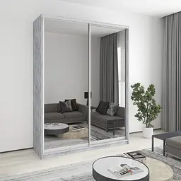 Шафа-купе дводверна MebelStar Комбо AL 2 Дзеркала 180x45x240 см Бетон (MBS-4171)