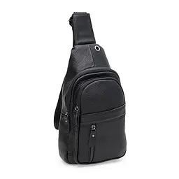 Чоловічий рюкзак через плече Borsa Leather k1338-black 30х17х8 см Чорний