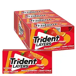 Жувальна гумка Trident Layers Wild Strawberry and Tangy Citrus 14 стіків - мініатюра 4