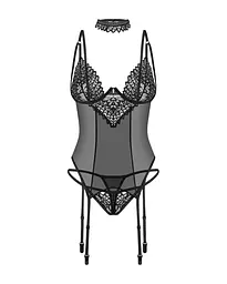 Корсет Obsessive Donarella M/L (чорний) - мініатюра 11