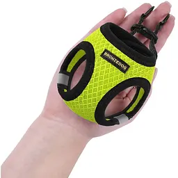 Шлея для собак Bronzedog Mesh Vest, розмір 4XS, 20х24 см, лимонна - мініатюра 3
