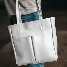 Шопер шкіряний білий жіночий Handycover S429 з 2 ручками - мініатюра 7