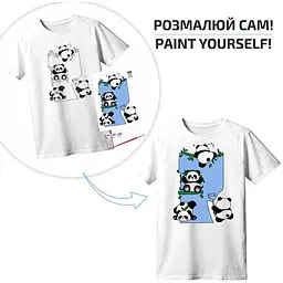 Набір футболка-розмальовка Rosa Talent Funny Рandas бавовна 100% розмір XS - мініатюра 2