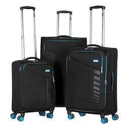 2E Набір валіз 2E, Trek, (L+M+S), TSA, 4 колеса, + 3 рюкзаки Cabin (2E-BPET-CABIN-BK), поліестр, чорний - мініатюра 2