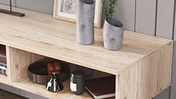 Тумба під ТВ Невада Ferrum-decor 45x100x38 Чорний метал ДСП Дуб Сан-Марино 16 мм (FRD-106724) - мініатюра 2