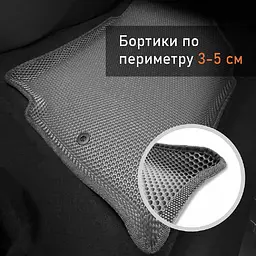 5D EVA Килимок водія для Volkswagen Jetta / Bora 1998-2005 З Бортиками та підп'ятником Чорні 1 шт - мініатюра 6