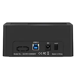 Зовнішня кишеня Maiwo для HDD 2,5"/3,5" SATA через USB3.0 безвинтов. крепление пластик черн. (K308P) - мініатюра 4