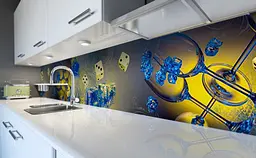 Вініловий кухонний фартух Гральні Кістки наклейка для кухні Абстракція Синій 60х200 см Happy Pocket Z181528 - мініатюра 6